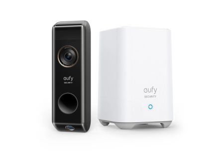 Eufy E8213G11 Dual Video Doorbell 2K with HomeBase 2 - Battery Powered Black