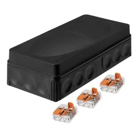 Wiska COMBI 116 Black PVC Adaptable Box with WAGO Connectors | 10110031