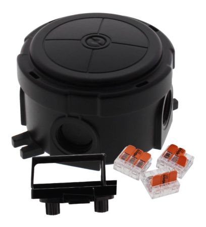 Wiska Combi 304 Black Round IP66 Junction Box & Wago Connectors | 10110636