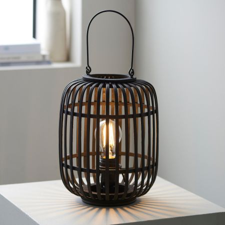 Endon Lighting Mathias Bamboo Table Lamp Matt Black | 101674