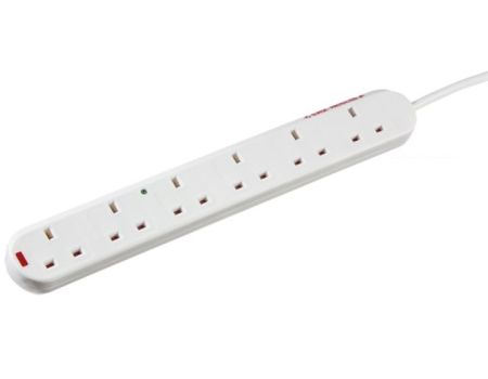 Knightsbridge 6 Gang 13A Extension Lead with Neon & Surge Protection 2006S2M