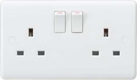 Knightsbridge Curved Edge 13A 2G DP Switched Socket ASTA Approved | CU9000