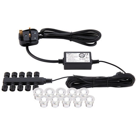 Saxby Ikon Round 30mm Decking Light Kit IP67 0.45W Daylight White | 13889