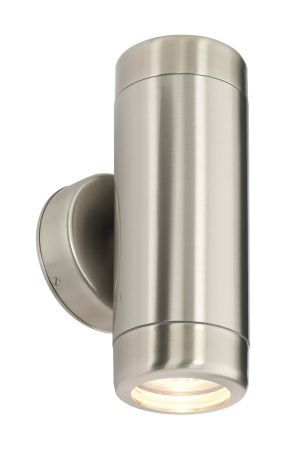 Saxby Atlantis Twin Outdoor IP65 Wall Light Stainless Steel | 14015
