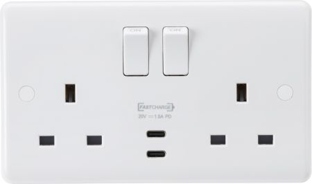 ML Knightsbridge 13A 2G DP Switched Socket with Dual USB-C | CU9930