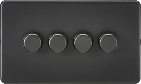 Knightsbridge Screwless 4G 2 Way 5-150W LED Trailing Edge Dimmer Matt Black | SF2194MBB