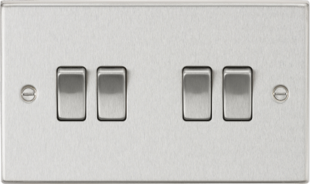 Knightsbridge 10AX 4G 2-Way Brushed Chrome Light Switch | CS41BC