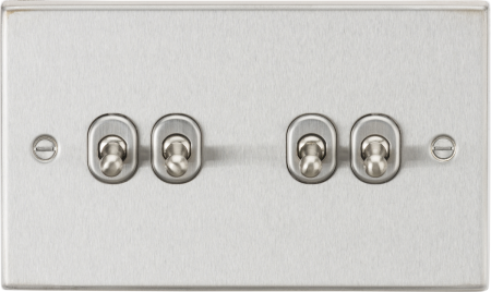 Knightsbridge 10AX 4G 2-Way Brushed Chrome Toggle Light Switch | CSTOG4BC