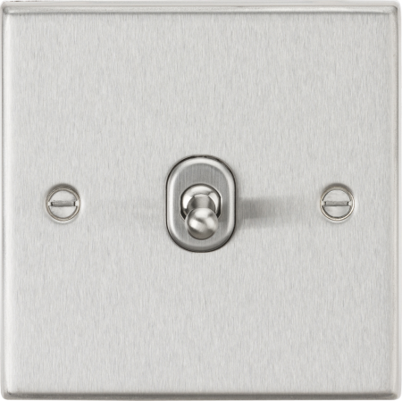 Knightsbridge 10AX 1G Brushed Chrome Intermediate Toggle Switch | CSTOG12BC