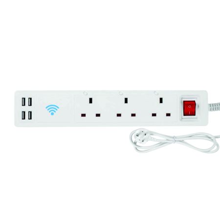 Ener-J SHA5318 13A Smart Wi-Fi Power Extension Lead with 3 Sockets & 4 USB