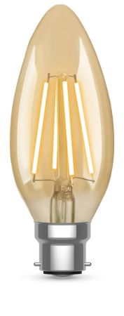 Kosnic Vintage Filament Candle 4.2W BC (B22) 2500K Gold Antique Coating | VC4.2-BC25