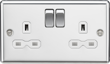 MLA 13A 2G DP Polished Chrome Socket with White Insert | CL9PCW