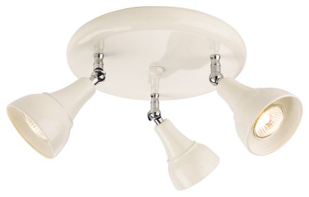 Firstlight Country Spot 3 Light Flush Spotlight in Cream 3466CR