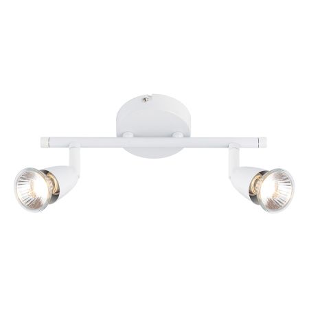 Saxby Lighting Amalfi GU10 2 Light Spotlight Bar Gloss White | 43282