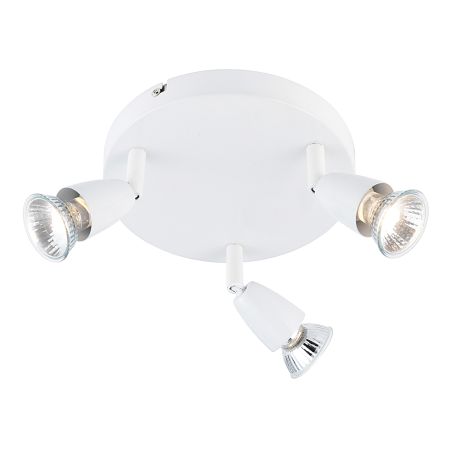 Endon Amalfi 3 Light Round Plate Spotlight Gloss White 43283