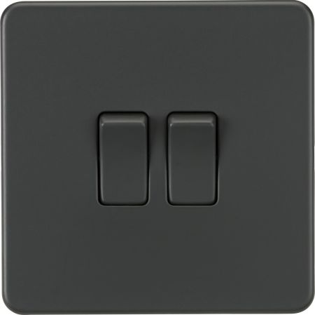 Knightsbridge Screwless 10AX 2G 2-Way Switch Anthracite | SF3000AT