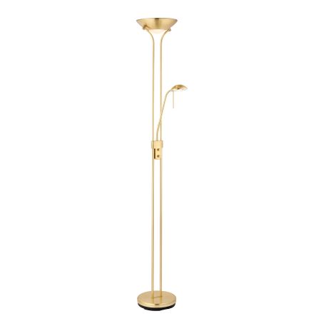 Endon Rome Mother & child task 2 Light Floor Lamp Satin Brass | ROME-SB