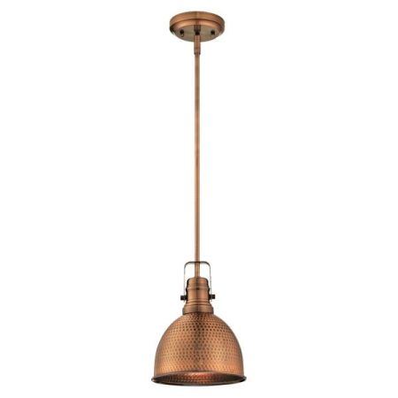 Westinghouse 1 Light Mini Pendant Copper with Hammered Finish 61038