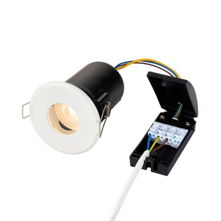 Saxby ShieldPLUS GU10 IP65 Fire Rated Downlight Matt White | 61061