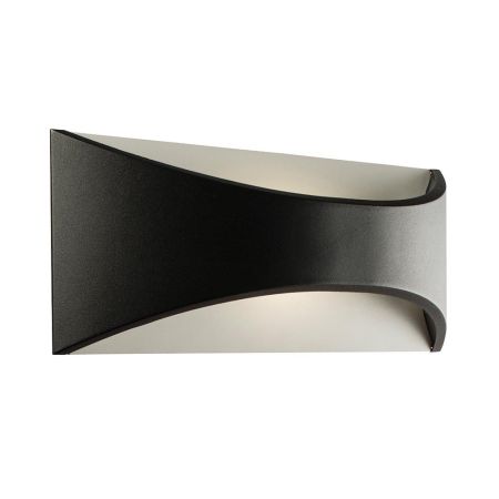 Saxby Vulcan Curved 12w LED Warm White Wall Light Matt Black | 61865