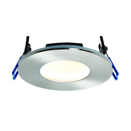 Saxby OrbitalPLUS Satin Nikel IP65 9W 3000k Slimline LED Downlight | 69881