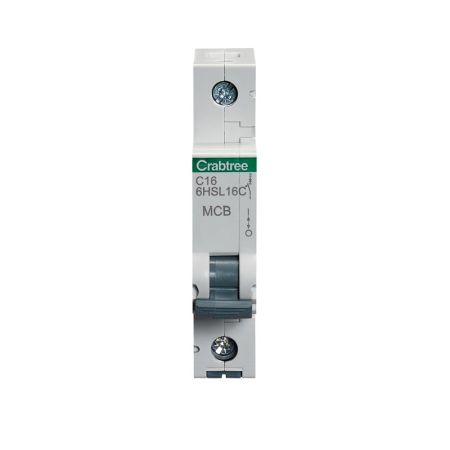 Crabtree Loadstar Type C 16A Single Pole 10kA Miniature Circuit Breaker | 6HS16C