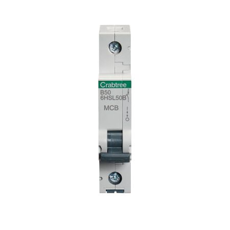 Crabtree Loadstar Type B 50A Single Pole 10kA Miniature Circuit Breaker | 6HS50B