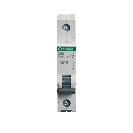 Crabtree Loadstar Type C 50A Single Pole 10kA Miniature Circuit Breaker | 6HS50C
