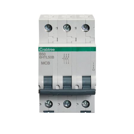 Crabtree Loadstar Type B 50A Triple Pole 10kA MCB | 6HTL50B