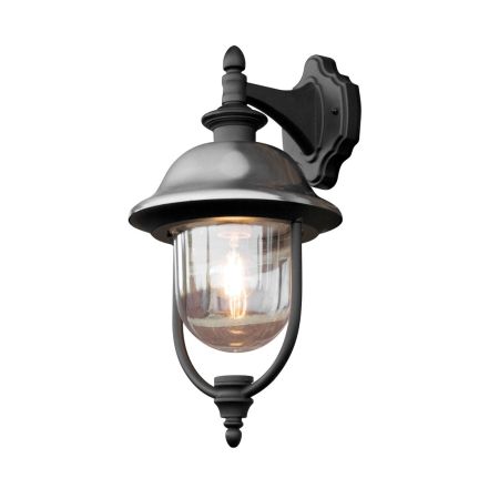 Konstsmide 7240-000 Parma Outdoor Down Lantern Wall Light Black