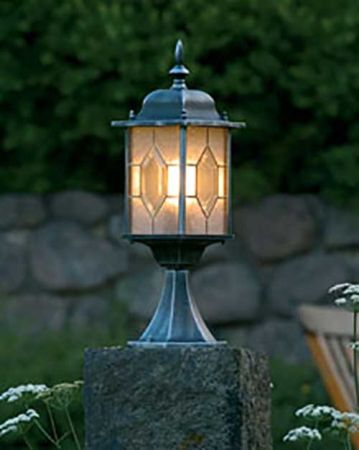 Konstsmide Milano Gate/Post Light Black and Silver 7246-759