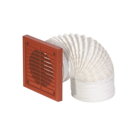Airflow Flexible duct kit 150mm 3m ducting Terracotta grille | 72643603