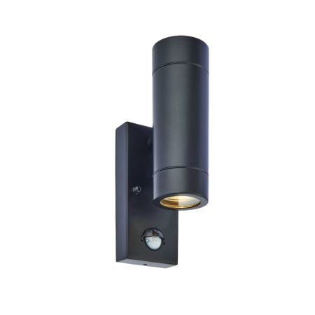 Saxby Palin Up & Down PIR Sensor Wall Light Matt Black | 75433