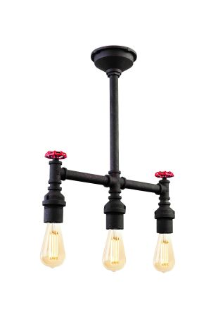 Firstlight 7636 Factory 3 Light Semi-Flush Rustic Steampunk Pendant