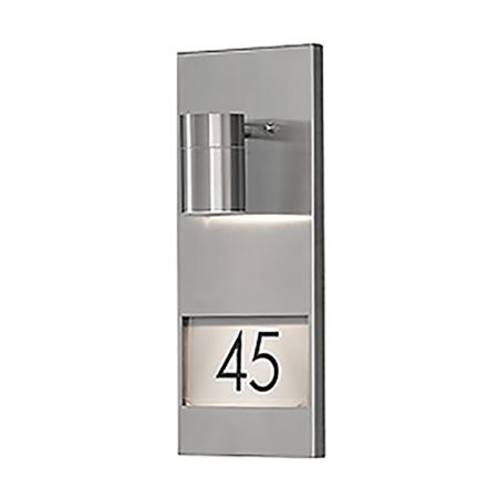 Konstsmide Modena IP44 House Number Wall Light Stainless Steel 7655-000