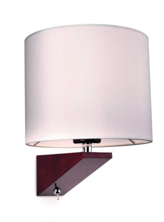 Firstlight 7655WA Alpine Switched Wall Light Dark Walnut with Cream Shade