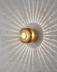 Konstsmide 7900-800 Monza 3w LED Wall Light IP54 Brass Colour Wall shot