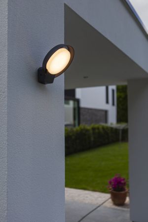 Lutec Polo Aluminium 3000K Outdoor Wall Light Dark Grey | 5205701118