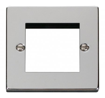 Click Deco Twin Aperture Polished Chrome Unfurnished New Media Plate VPCH311