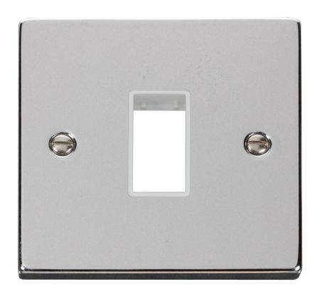 Click Deco Single Aperture Polished Chrome Unfurnished Plate White Insert VPCH401WH