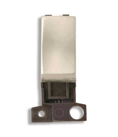 Click MiniGrid MD018BS Brushed Steel 13A Double Pole Switch Module