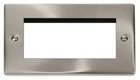 Click Deco Quad Aperture Satin Chrome Unfurnished New Media Plate VPSC312