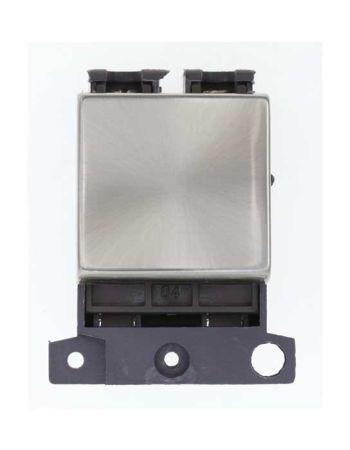 Click MiniGrid MD022BS Brushed Steel 20A Double Pole Switch Module