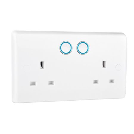 BG Smart 13A Low Profile Smart Control Switched 2 Gang Socket | 822/HC