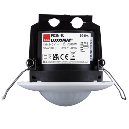 B.E.G Luxomat 92196 PD3N-1C-FC 360Deg Recessed PIR Motion Sensor White