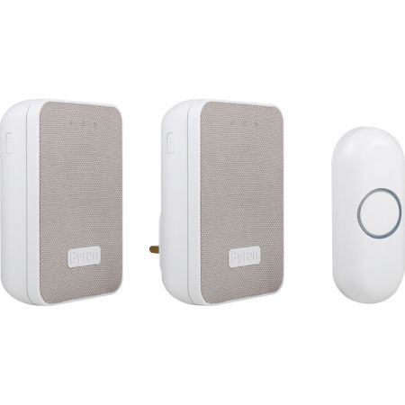 Byron 150m Wireless Doorbell Kit with Portable & Plug In Chimes | DBY-22324UK