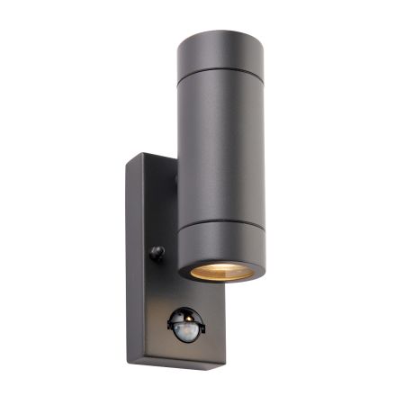Saxby Palin Up & Down PIR Sensor Wall Light Anthracite Grey | 94793