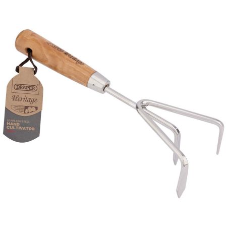 Draper Heritage Stainless Steel Hand Cultivator with Ash Handle | 99026
