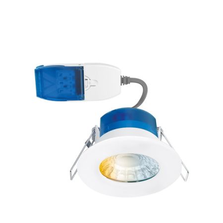 Aurora R6 Fire Rated CCT & Wattage Switchable LED Downlight White | AU-R6CWSFF