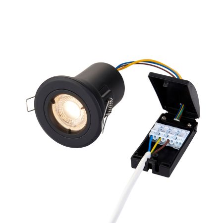 Saxby ShieldPLUS GU10 Fixed IP20 Downlight Matt Black | 99758